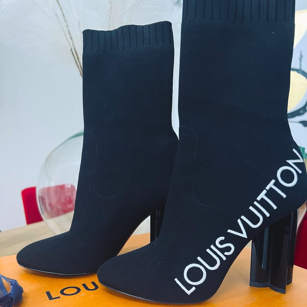 Louis Vuitton Monogram Stretch Fabric Silhouette Ankle Boots - 36/6